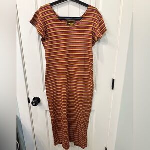 Vintage Free People Stripe Midi Dress - Size M